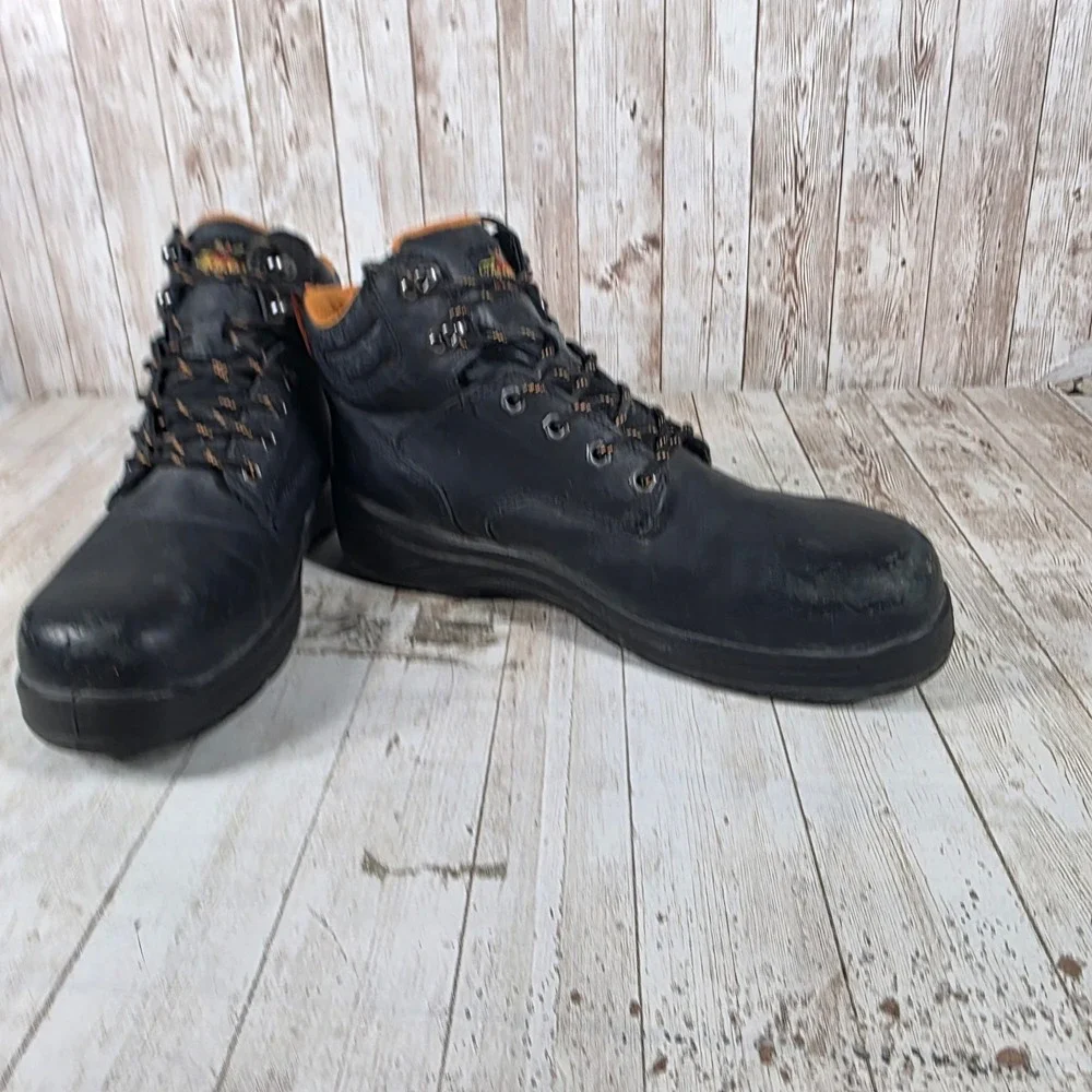Thorogood Men's Black Leather Waterproof Work Boots Size‎ 9.5 Wide